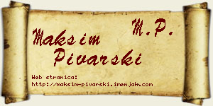 Maksim Pivarski vizit kartica